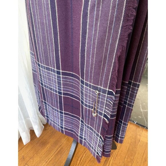 Vintage 80s wool pleated skirt, purple plaid, Al Jean Canada, NWT, size 2/4 (S) - Picture 4 of 9